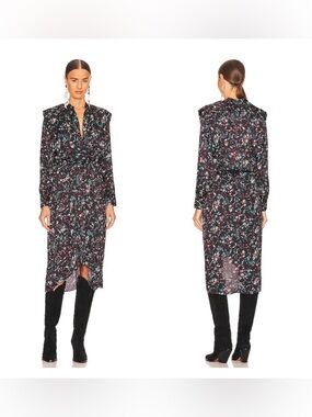 Isabel Marant Etoile Okleya Dress Floral High Low Dressy Classic Boho Cocktail 2